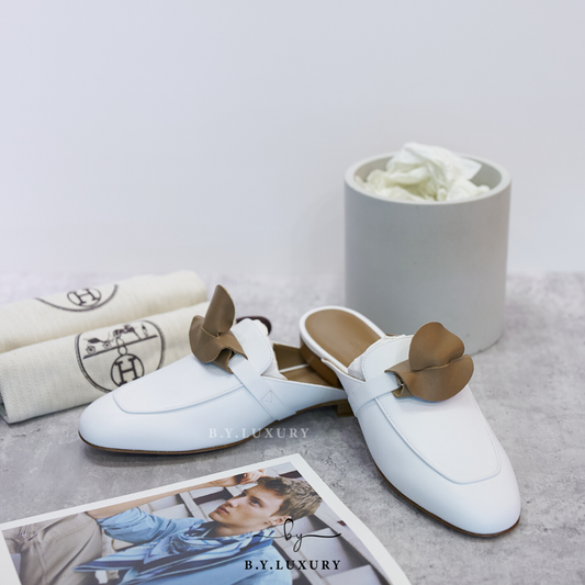 全新現貨 HERMES OZ Mule 37 Blanc 銀扣