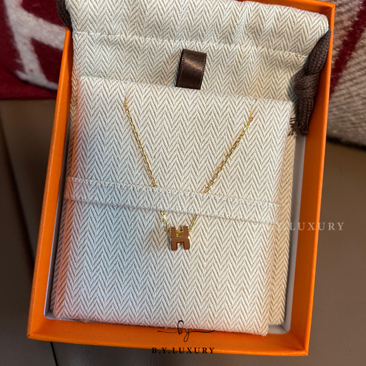 全新現貨 HERMES Mini Pop H Pendant 2024新色 金棕 金 頸鏈