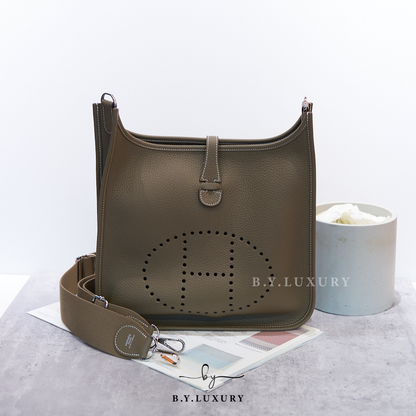 全新現貨 HERMES Evelyne 29 TC Etoupe PHW