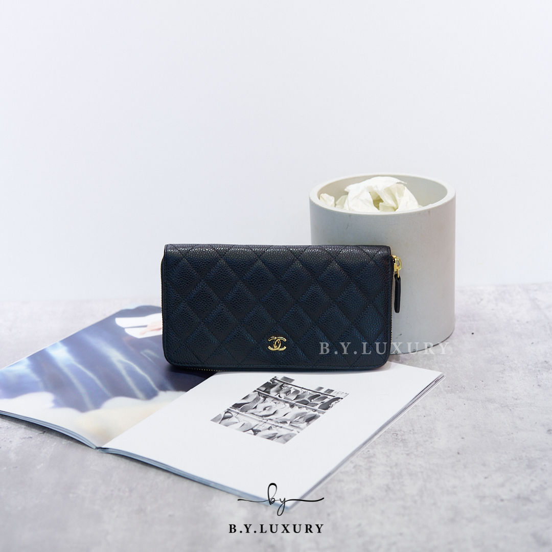 閑置品 CHANEL Long Zipped Wallet Calfskin GHW