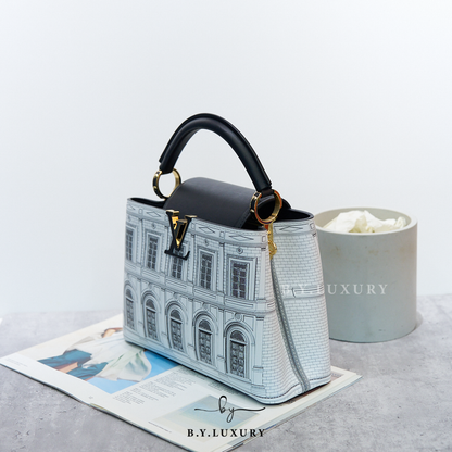 閑置品 LOUIS VUITTON x Fornasetti 聯名限定 Capucines BB Black/White