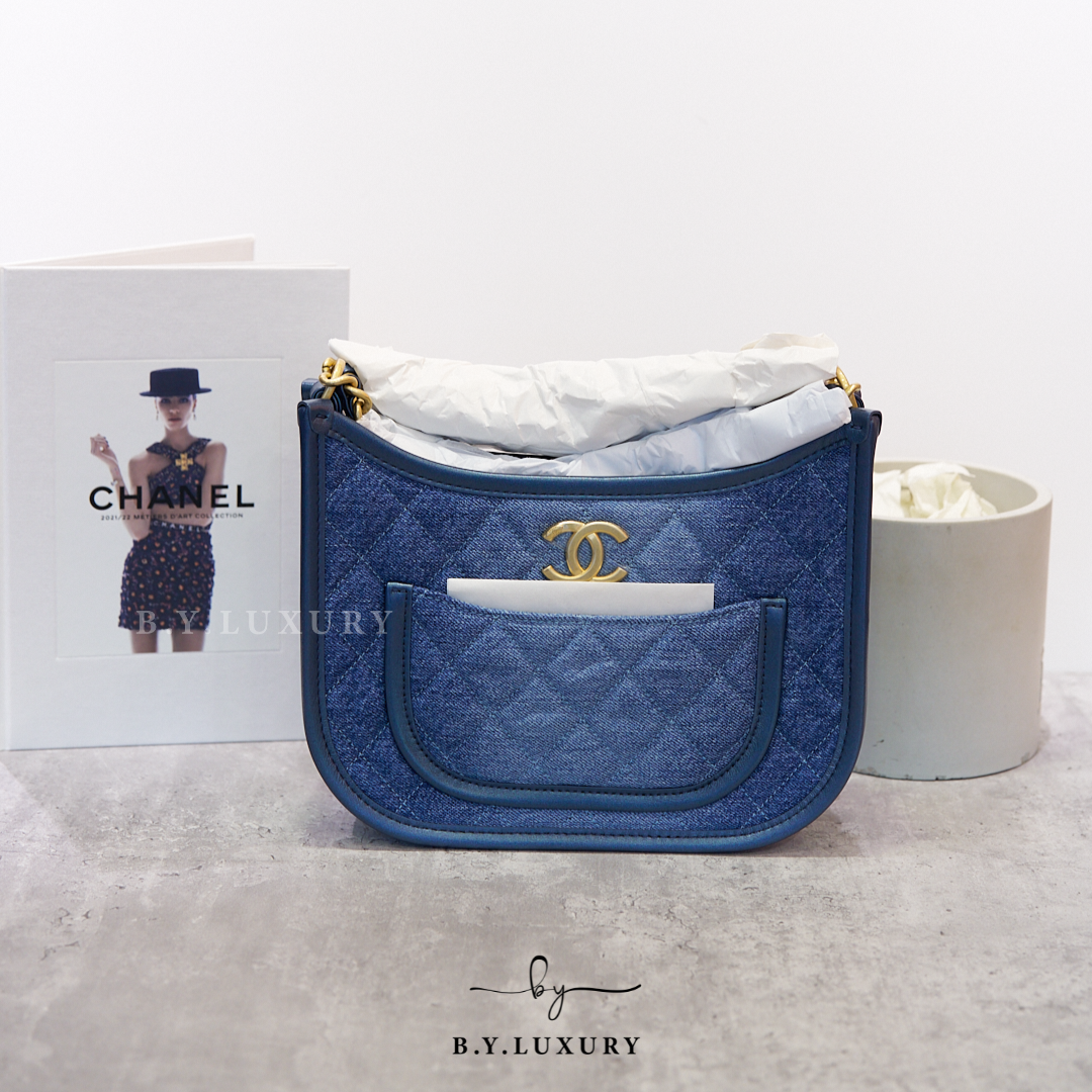 全新現貨 CHANEL Denim Hobo 牛仔布 金扣 AS4666 – B.Y. LUXURY