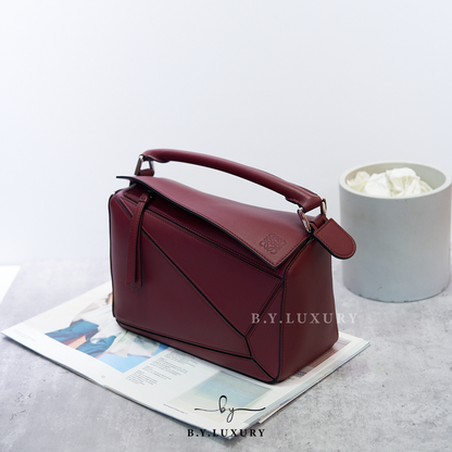 閑置品 LOEWE Small Puzzle Bag Dark Burgundy