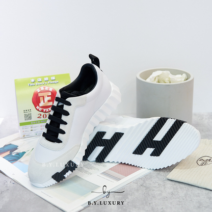 全新現貨 HERMES Bouncing Sneaker 37 Noir Blanc 黑白熊貓