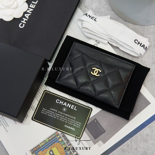 全新現貨 CHANEL Card Holder 黑 牛皮 金扣 卡片套 AP0213