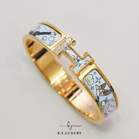 全新現貨 HERMES Clic H Dans les Nuages bracelet Songe Pastel 玫瑰金 H 手鐲