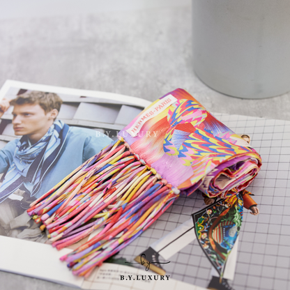 全新現貨 HERMES Marble Silk fringed muffler scarf 日本製 真絲 頸巾