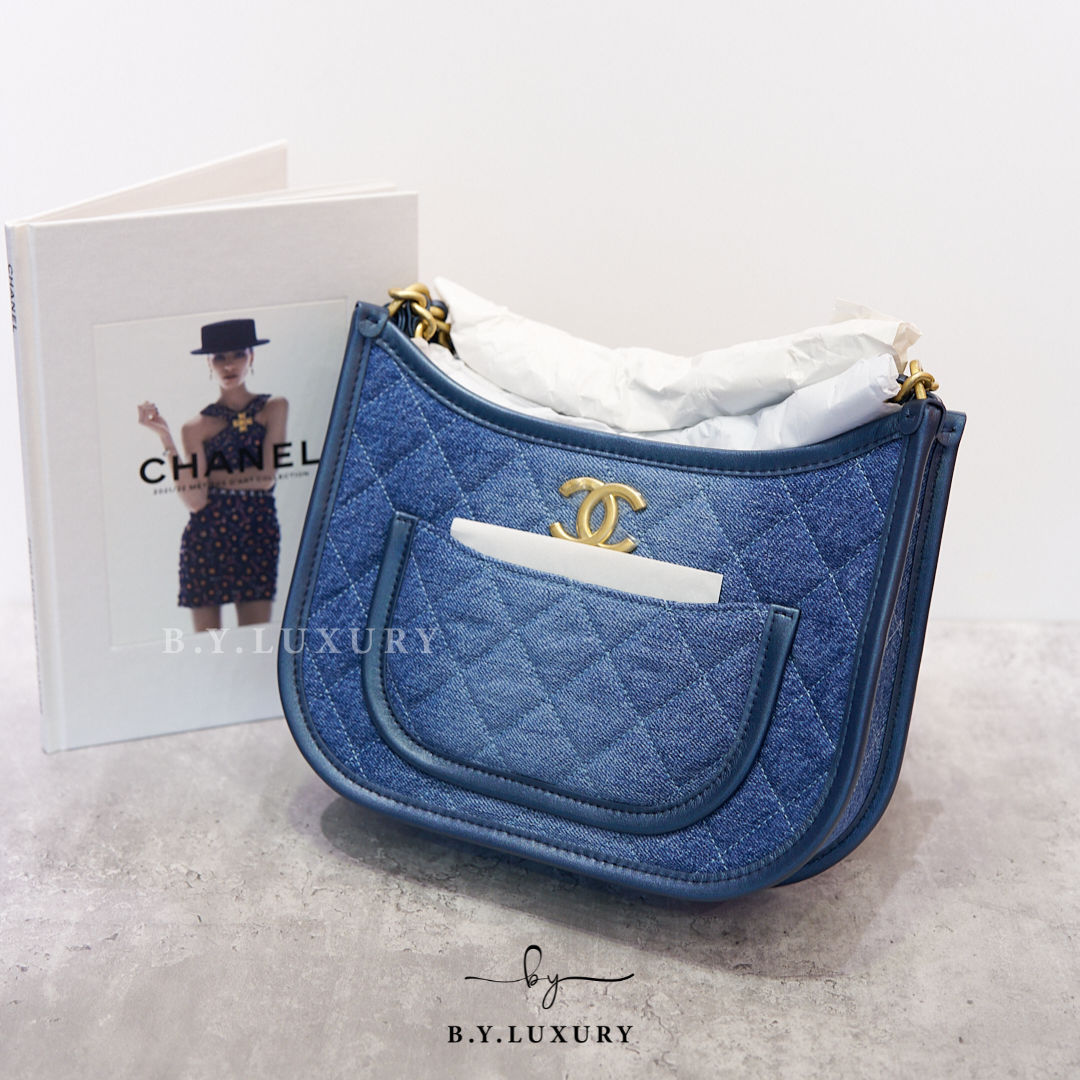 全新現貨 CHANEL Denim Hobo 牛仔布 金扣 AS4666 – B.Y. LUXURY