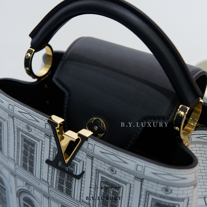 閑置品 LOUIS VUITTON x Fornasetti 聯名限定 Capucines BB Black/White