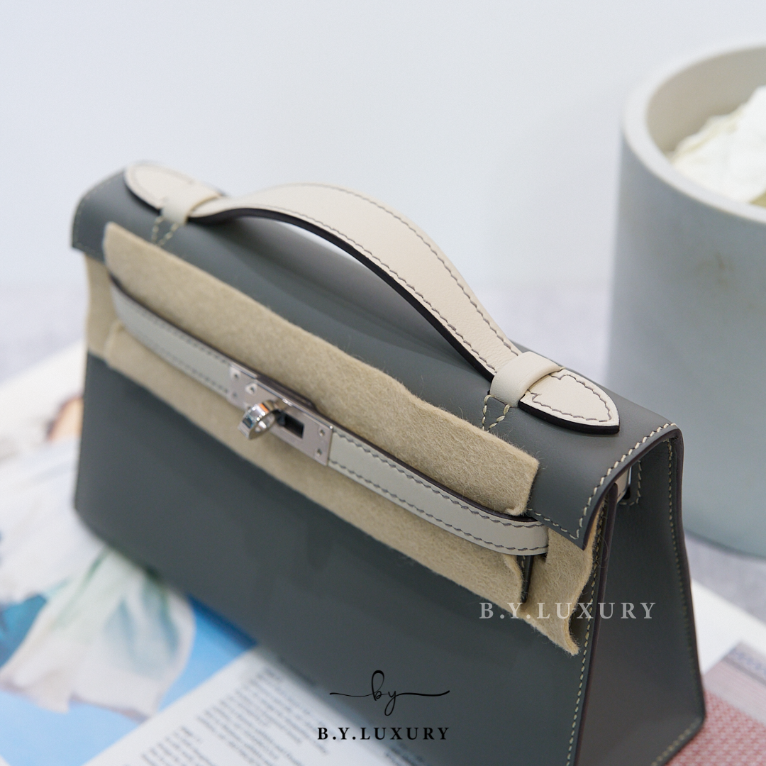 全新現貨VVVIP HERMES mini Kelly SO Swift Gris Meyer 0L x Beton 8L PHW