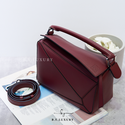 閑置品 LOEWE Small Puzzle Bag Dark Burgundy