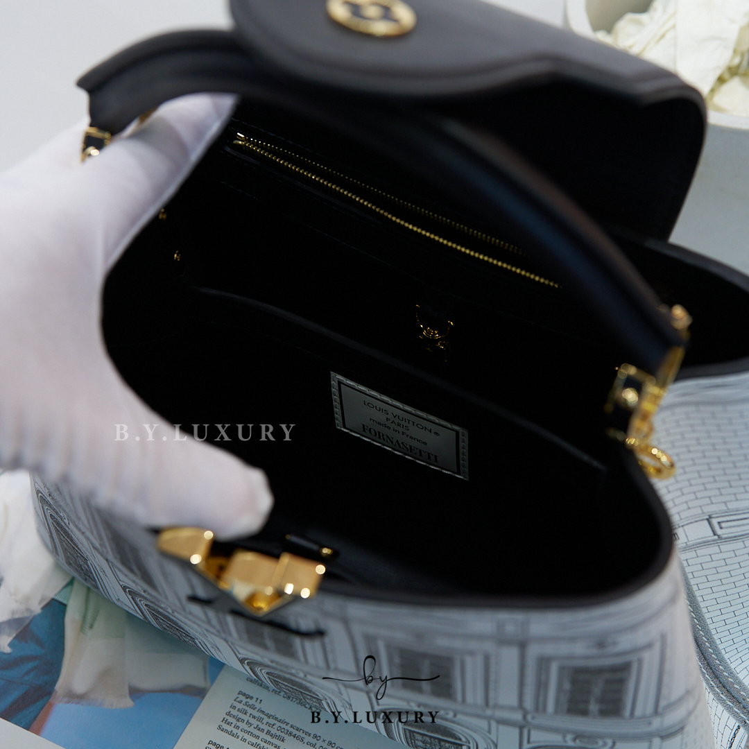 閑置品 LOUIS VUITTON x Fornasetti 聯名限定 Capucines BB Black/White
