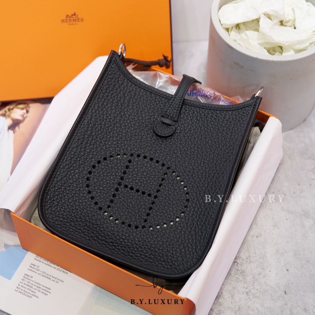 全新現貨 HERMES mini Evelyne 16 TC Noir PHW