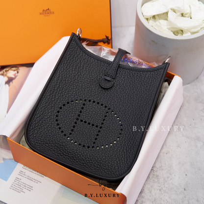 全新現貨 HERMES mini Evelyne 16 TC Noir PHW