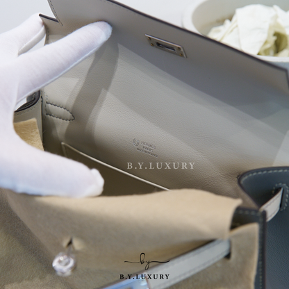 全新現貨VVVIP HERMES mini Kelly SO Swift Gris Meyer 0L x Beton 8L PHW