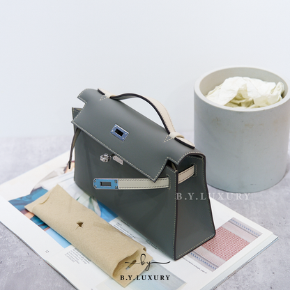 全新現貨VVVIP HERMES mini Kelly SO Swift Gris Meyer 0L x Beton 8L PHW