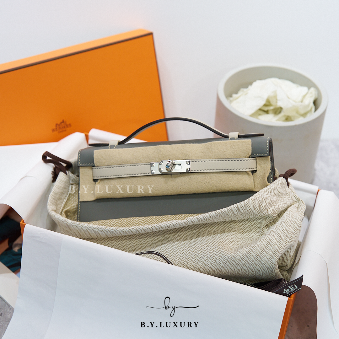 全新現貨VVVIP HERMES mini Kelly SO Swift Gris Meyer 0L x Beton 8L PHW