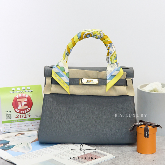 全新現貨 HERMES Kelly 28 TOGO 63 杏綠色 金扣