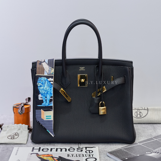 閑置品 HERMES Birkin 30 Togo 89 黑色 金扣