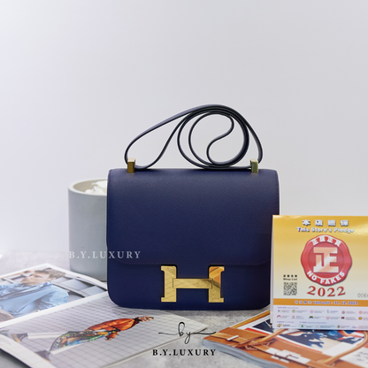 閑置品 HERMES Constance 24 73 寶石藍 Epsom